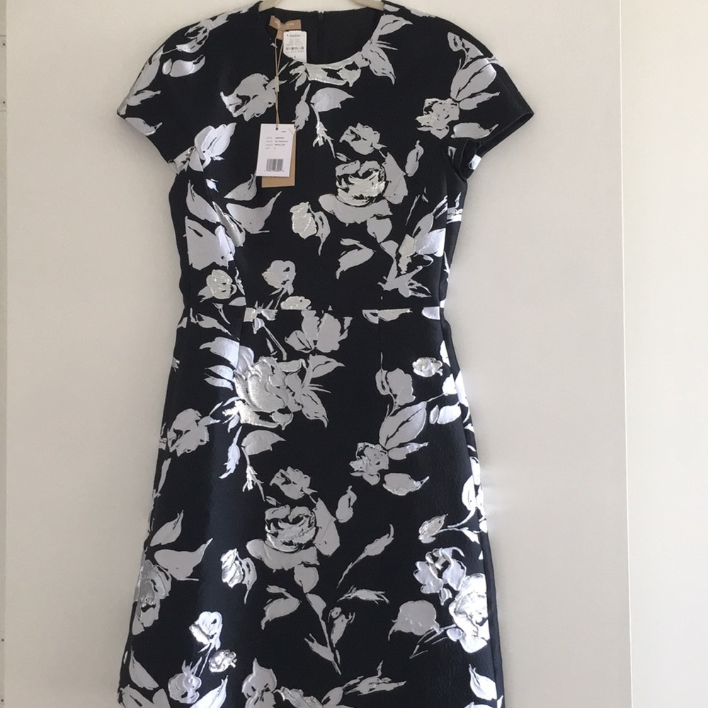 Micheal Kors Collection Jacquard Blk, Silver Dress